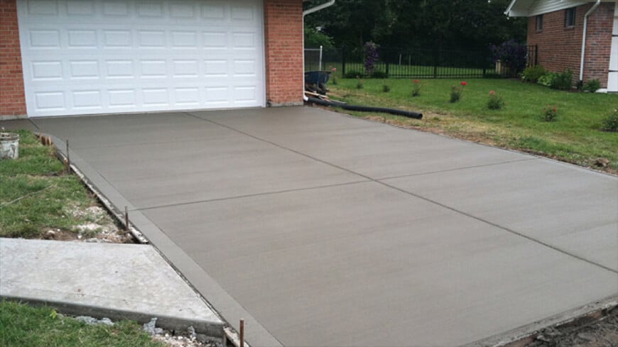 Two-car garage driveway · Finished pour