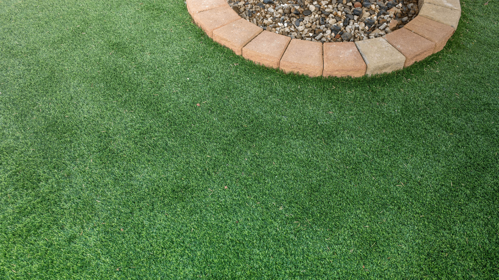 Turf around fire-pit feature · Close-up texture